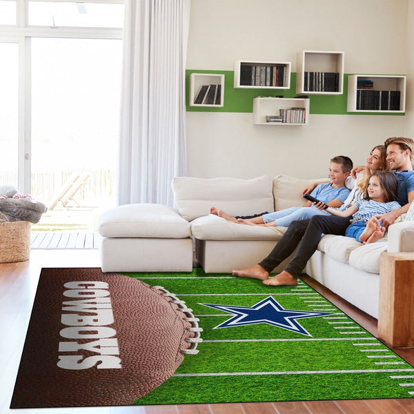 Dallas Cowboys 5x7 Football Field Washable Area Rug