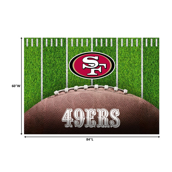 San Francisco 49ers 5x7 Football Field Washable Area Rug