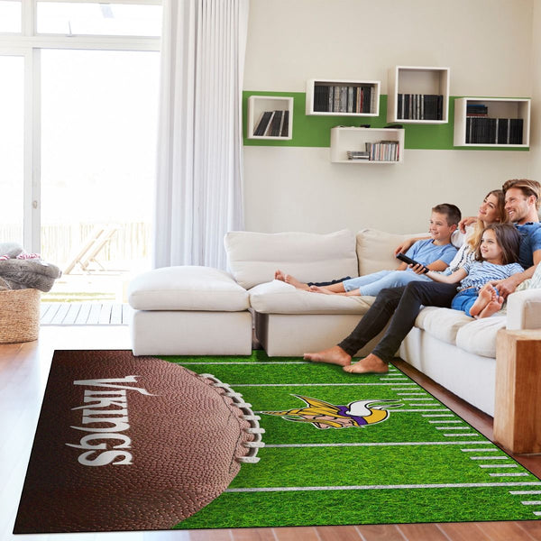 Minnesota Vikings 5x7 Football Field Washable Area Rug