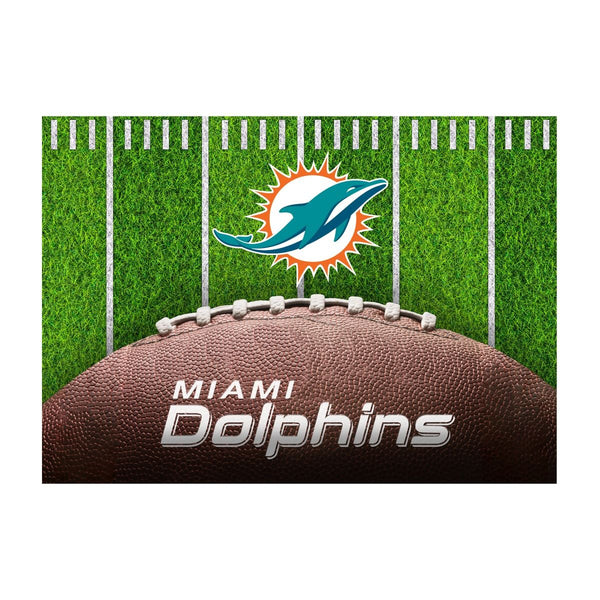 Miami Dolphins 5x7 Football Field Washable Area Rug