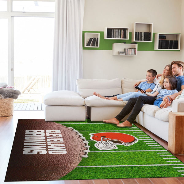 Cleveland Browns 5x7 Football Field Washable Area Rug