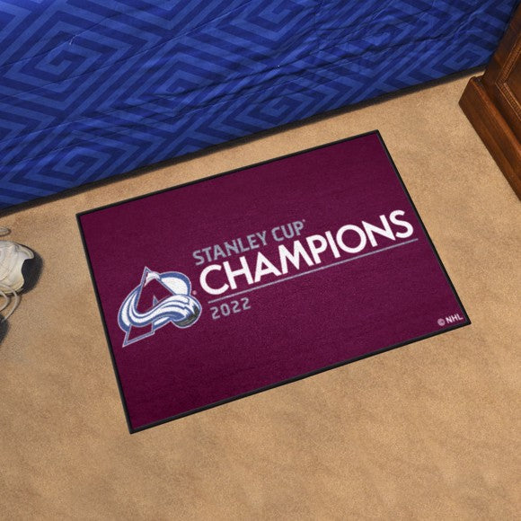 Colorado Avalanche 2022 Stanley Cup Champions logo Starter Mat
