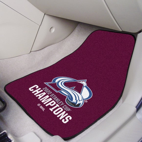 Colorado Avalanche 2022 Stanley Cup Champions Logo 2-pc Carpet Car Mat Set