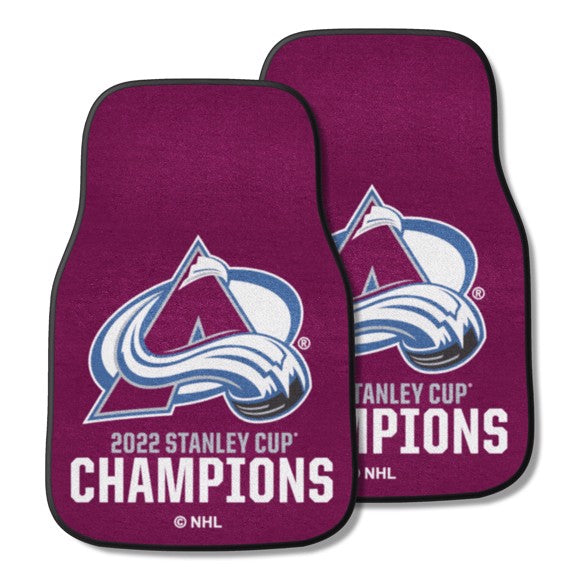 Colorado Avalanche 2022 Stanley Cup Champions Logo 2-pc Carpet Car Mat Set