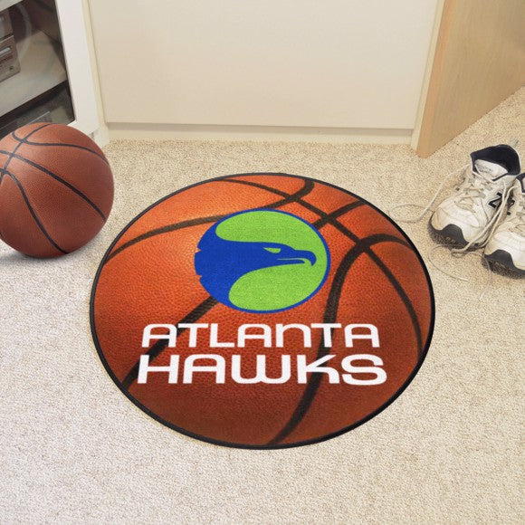 Atlanta Hawks Basketball Mat   Retro Collection with Atlanta Hawk Logo