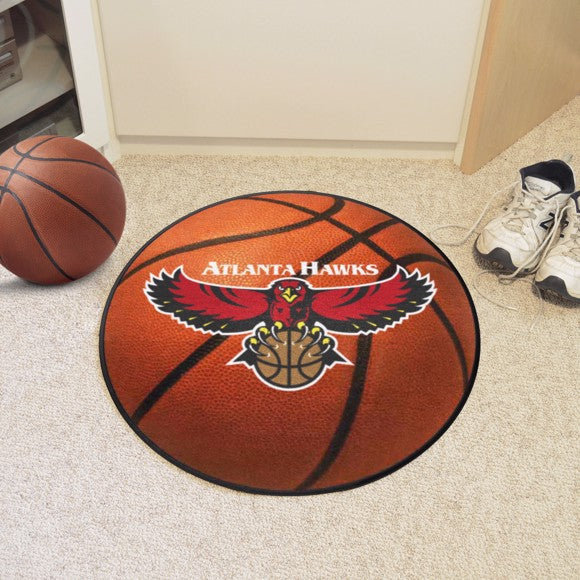Atlanta Hawks Basketball Mat   Retro Collection with Hawk Image