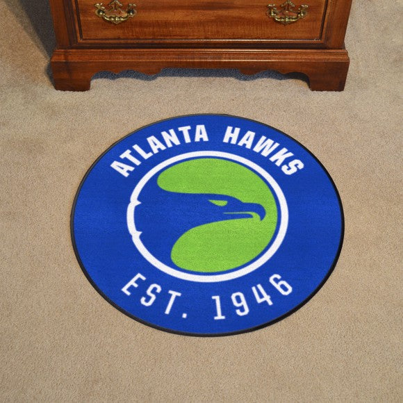 Atlanta Hawks Roundel Mat   Retro Collection with Atlanta Hawk Logo