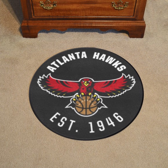 Atlanta Hawks Roundel Mat   Retro Collection with Hawk Image