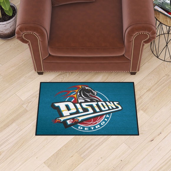 Detroit Pistons Starter Mat   Retro Collection with Pistons Symbol Logo