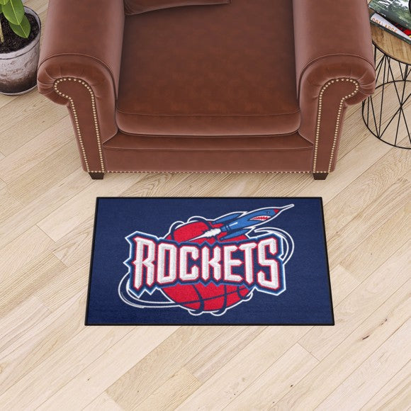 Houston Rockets Starter Mat   Retro Collection with HR Symbol Logo