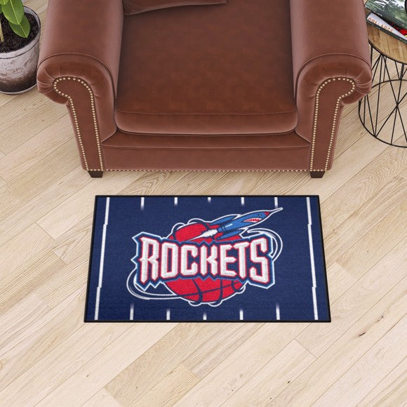 Houston Rockets Starter Mat   Retro Collection with Rockets Symbol Logo