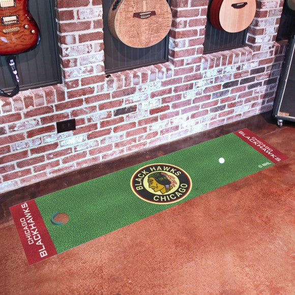 Chicago Blackhawks Putting Green Mat - Retro Collection