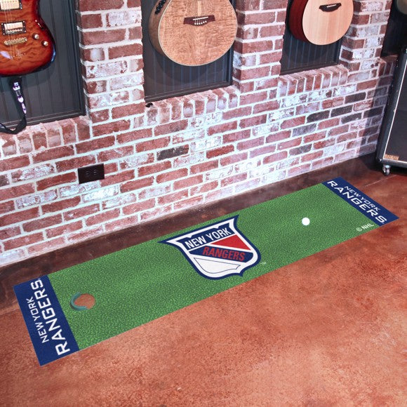 New York Rangers Putting Green Mat - Retro Collection