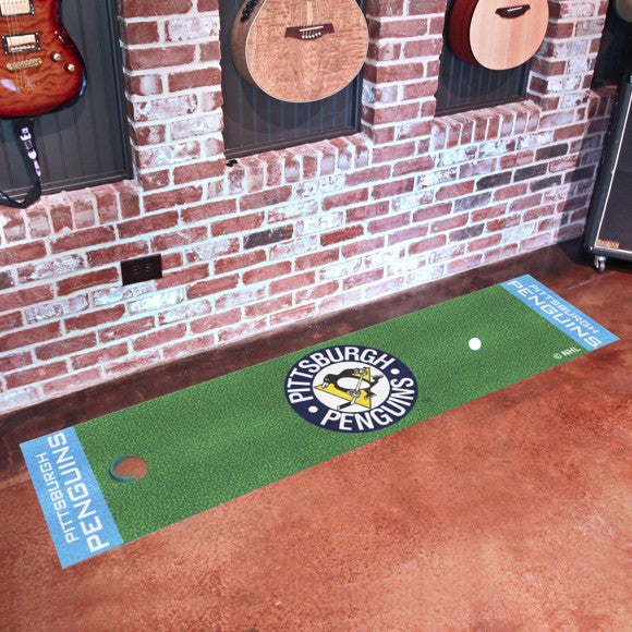 Pittsburgh Penguins Putting Green Mat - Retro Collection