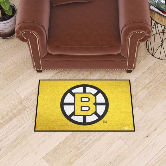 Boston Bruins Starter Mat   Retro Collection Yellow with B Logo