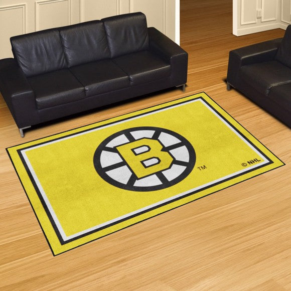 Boston Bruins 5x8   Retro Collection Yellow Mat