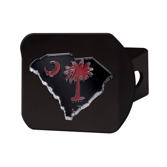 State of South Carolina - Orange Color Hitch Cover - Black