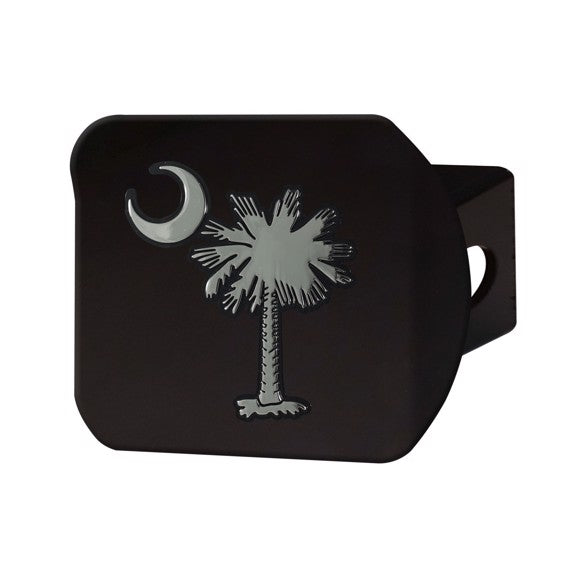 State of South Carolina - Palmetto Tree Chrome Hitch Cover - Black
