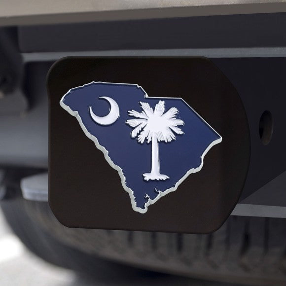 State of South Carolina - Blue Color Hitch Cover - Black