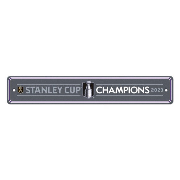 Vegas Golden Knights 2023 Stanley Cup Champions Team Color Street Sign Decor 4in. X 24in. Lightweight