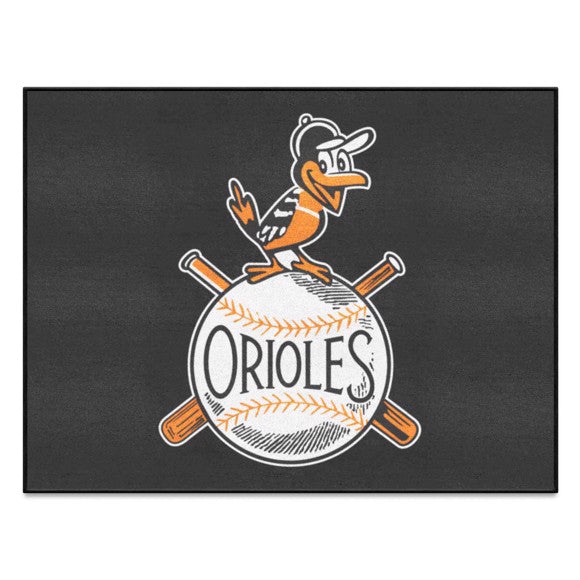 Baltimore Orioles All Star Rug   34 in. x 42.5 in.   Retro Collection with Orioles Logo