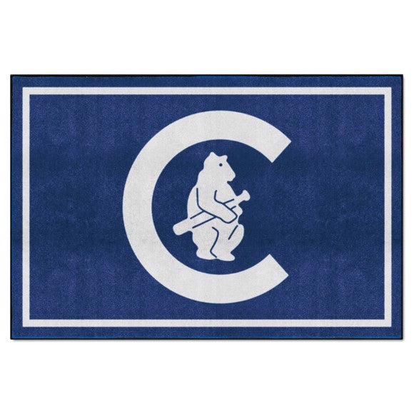 Chicago Cubs 5ft. x 8 ft. Plush Area Rug   Retro Collection with C Cubs Logo