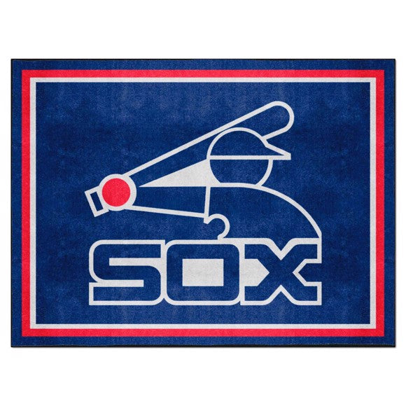 Chicago White Sox 8ft. x 10 ft. Plush Area Rug   Retro Collection with Sox & Symbol Logo