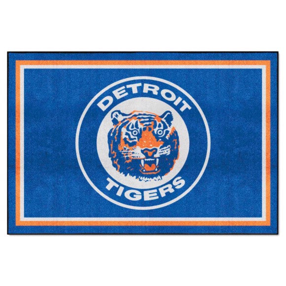 Detroit Tigers 5ft. x 8 ft. Plush Area Rug - Retro Collection