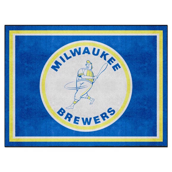 Milwaukee Brewers 8ft. x 10 ft. Plush Area Rug - Retro Collection