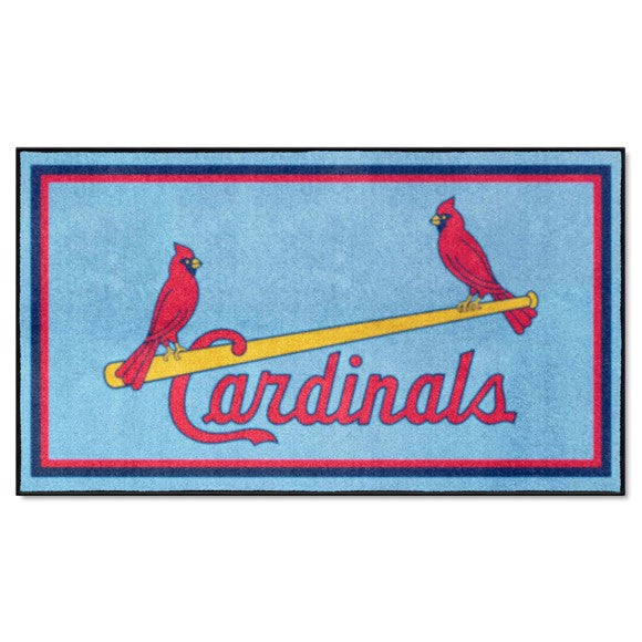 St. Louis Cardinals 3ft. x 5ft. Plush Area Rug   Retro Collection with Cardinals Symbol Logo