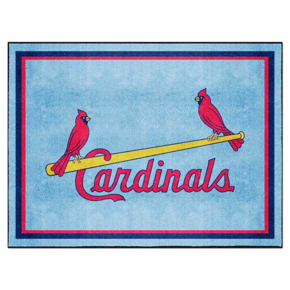 St. Louis Cardinals 8ft. x 10 ft. Plush Area Rug   Retro Collection with Cardinals Symbol Logo