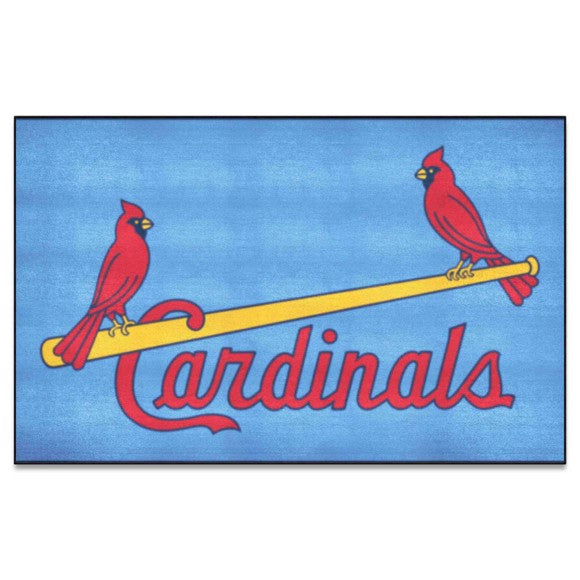 St. Louis Cardinals All Star Rug   34 in. x 42.5 in.   Retro Collection with Cardinals Symbol Logo