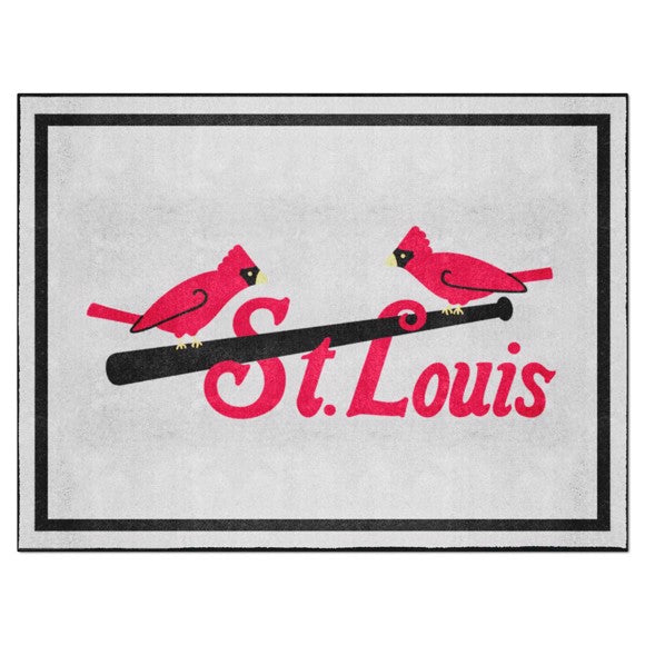 St. Louis Cardinals 8ft. x 10 ft. Plush Area Rug   Retro Collection with St. Louis Symbol Logo