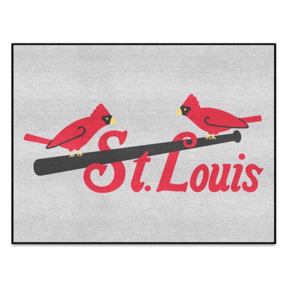 St. Louis Cardinals All Star Rug   34 in. x 42.5 in.   Retro Collection with St. Louis Symbol Logo