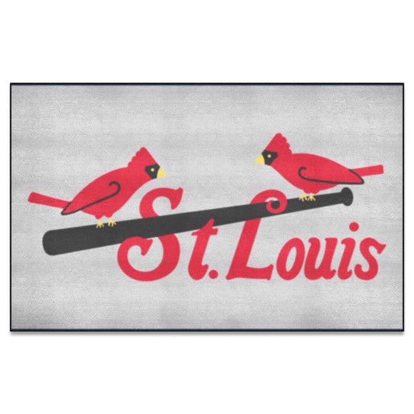St. Louis Cardinals Ulti Mat Rug   5ft. x 8ft.   Retro Collection with St. Louis Symbol Logo