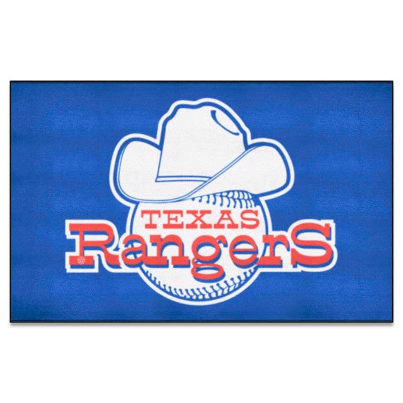 Texas Rangers Ulti Mat Rug   5ft. x 8ft.   Retro Collection with TR Symbol Logo