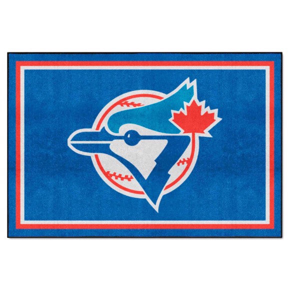 Toronto Blue Jays 5ft. x 8 ft. Plush Area Rug   Retro Collection with Symbol Logo