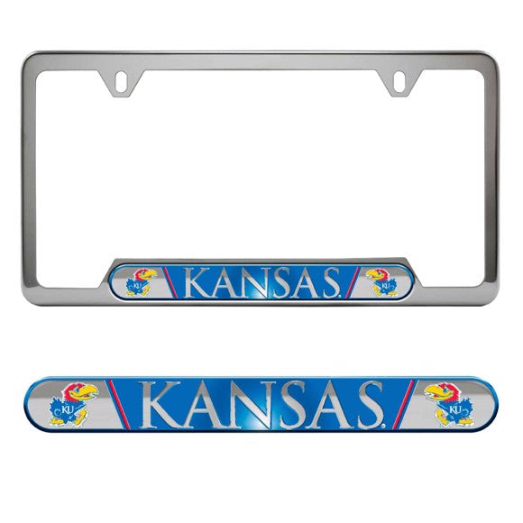 Kansas Jayhawks Embossed License Plate Frame, 6.25in x 12.25in