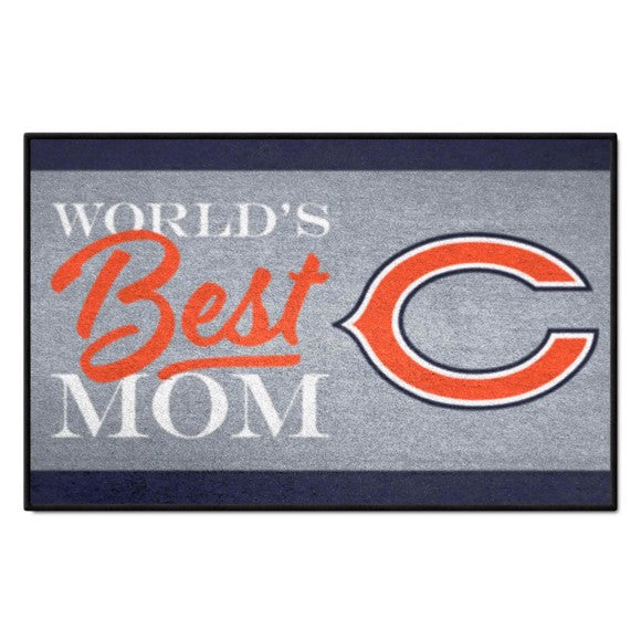Chicago Bears Starter Mat Accent Rug   19in. x 30in. with World's Best Mom Logo