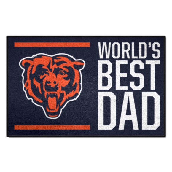 Chicago Bears Starter Mat Accent Rug   19in. x 30in. with World's Best Dad Logo