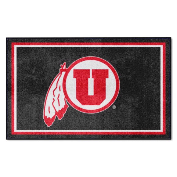 Utah Utes 4ft. x 6ft. Plush Area Rug with U Symbol Logo