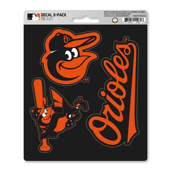 Baltimore Orioles 3 Piece Decal Sticker Set