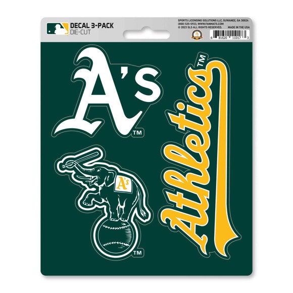 Oakland Athletics 3 Piece Decal Sticker Set
