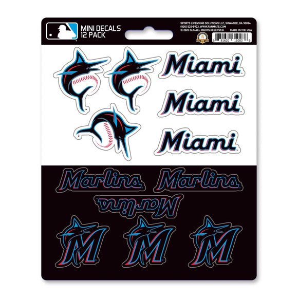 Miami Marlins 12 Count Mini Decal Sticker Pack