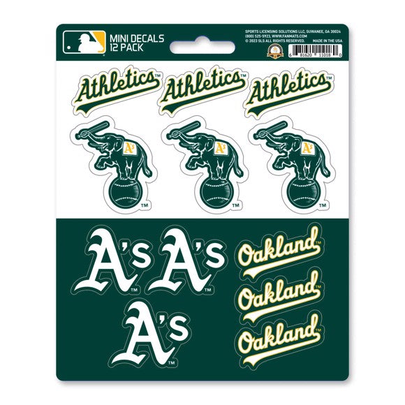 Oakland Athletics 12 Count Mini Decal Sticker Pack