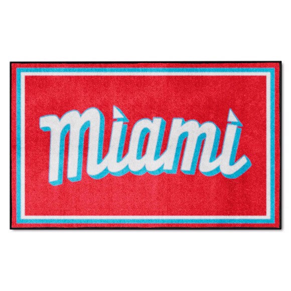 Miami Marlins 4ft. x 6ft. Plush Area Rug with Miami Logo