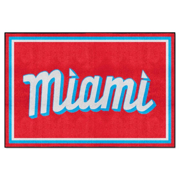 Miami Marlins 5ft. x 8 ft. Plush Area Rug with Miami Logo