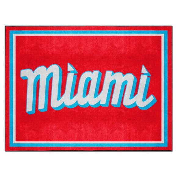 Miami Marlins 8ft. x 10 ft. Plush Area Rug with Miami Logo