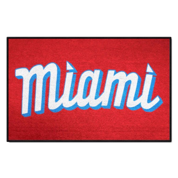 Miami Marlins Starter Mat Accent Rug   19in. x 30in. with Miami Logo