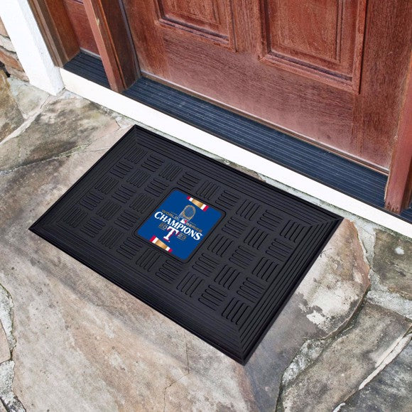 MLB- Texas Rangers - 2028 World Series Champions Heavy Duty Vinyl Medallion Door Mat - 19.5in. x 31in.